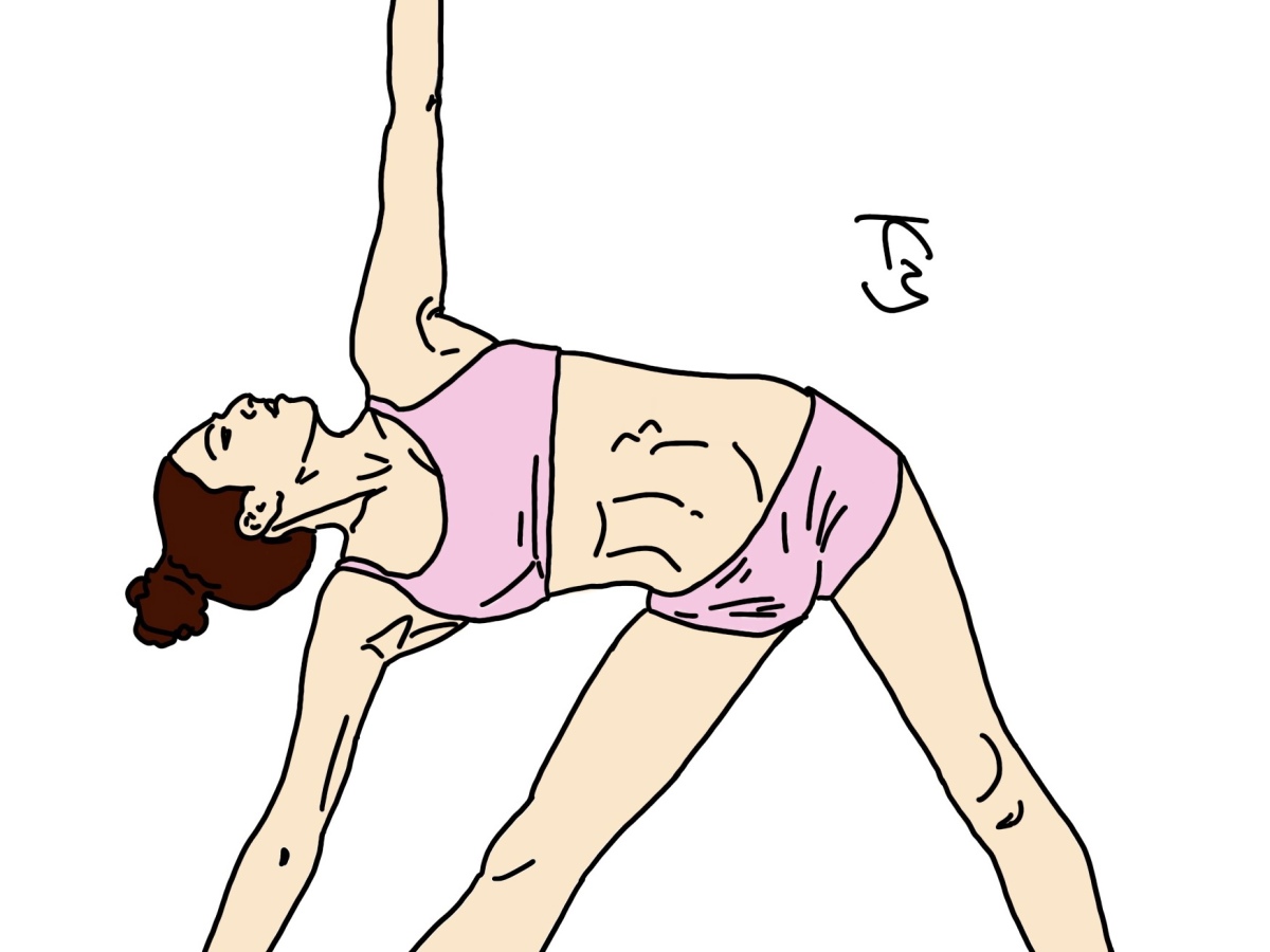 Yoga Line Art: Triangle Pose